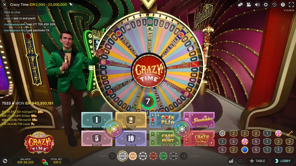 Gameplay van Crazy Time